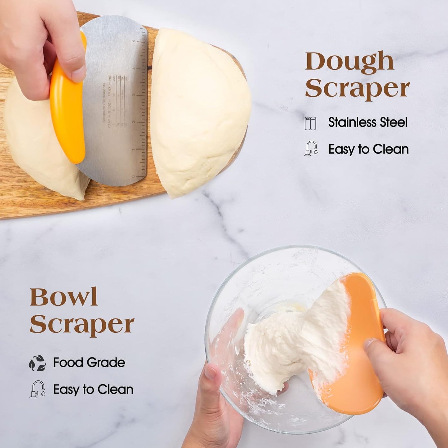 9" 10"Oval Set, Sourdough Starter Kit, Sourdough Bread Baking Supplies, Round & Rattan Banneton Bread Proofing Baskets