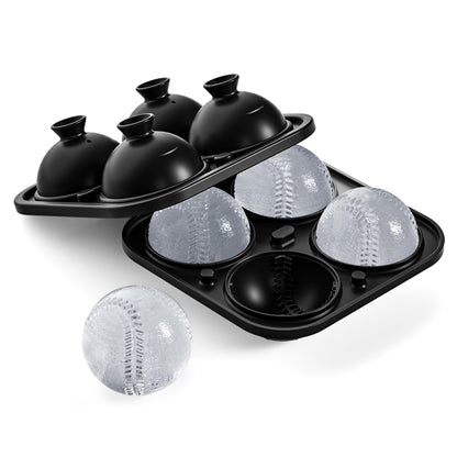 Bangp Baseball Ice Cube Molds,Novelty Baseball Gifts Ball Ice Maker Mold,2.2" Large Sphere Round Ice Cube Mold,Fun Shapes Large Whiskey Ice Cube Tray for Cocktails,Bourbon