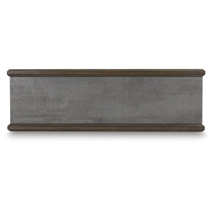 Signature Design by Ashley Kallenny Transitional Sofa Table with Open Shelf, Dark Brown & Gray
