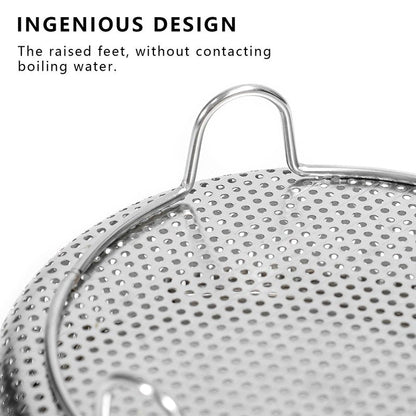 ICEICE Stainless Steel Steamer Basket - Vegetable & Dumpling Steamer Insert for Pots, Instant Pot Accessories with Handles & Feet, Multi-Purpose Mesh Strainer for Cooking, Fruits (Silvery, Large)