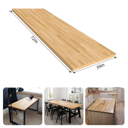 Kitchen Island Butcher Block Countertop – 6FT Solid Birch Wood Slab Unfinished Butcher Block Island Top for Kitchen Countertop, Dining Island, Prep Table & DIY Furniture Projects