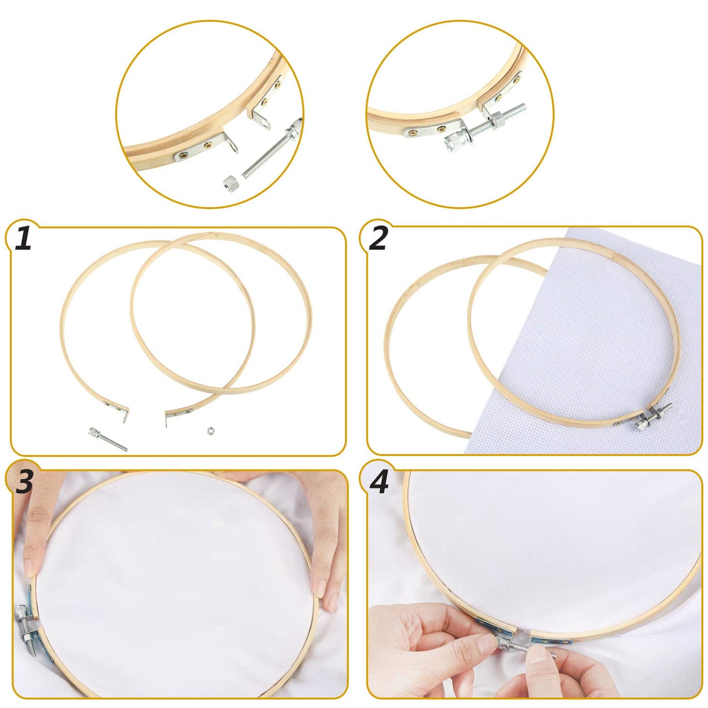 Mudder 53 Pieces Cross Stitch Tool Embroidery Starter Kit Includes Bamboo Circle Cross Stitch Hoop Ring Sewing Scissors Needle Threading Tools Thimbles Floss Bobbins Seam Ripper and Embroidery(Blue)