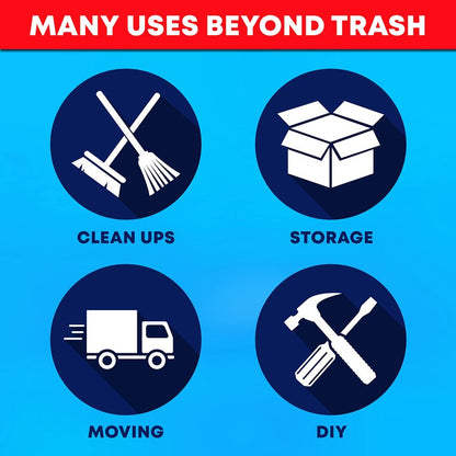 Veska 30-33 Gallon Clear Trash Bags Heavy Duty (Value Pack 100 Bags w/Ties) Large Clear Plastic Recycling Garbage Bags. Large Trash Bags 30+, 32 Gallon