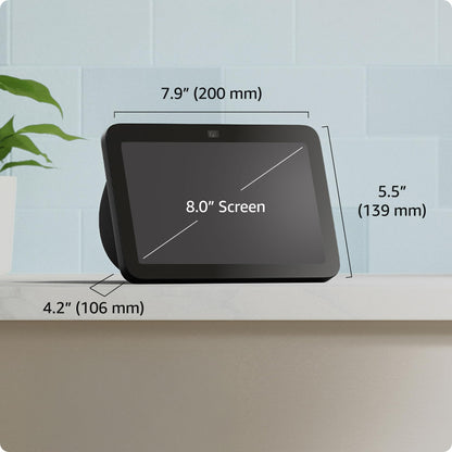 Amazon Echo Show 8 (newest model), With Spatial Audio, Smart Home Hub, and Alexa, Glacier White