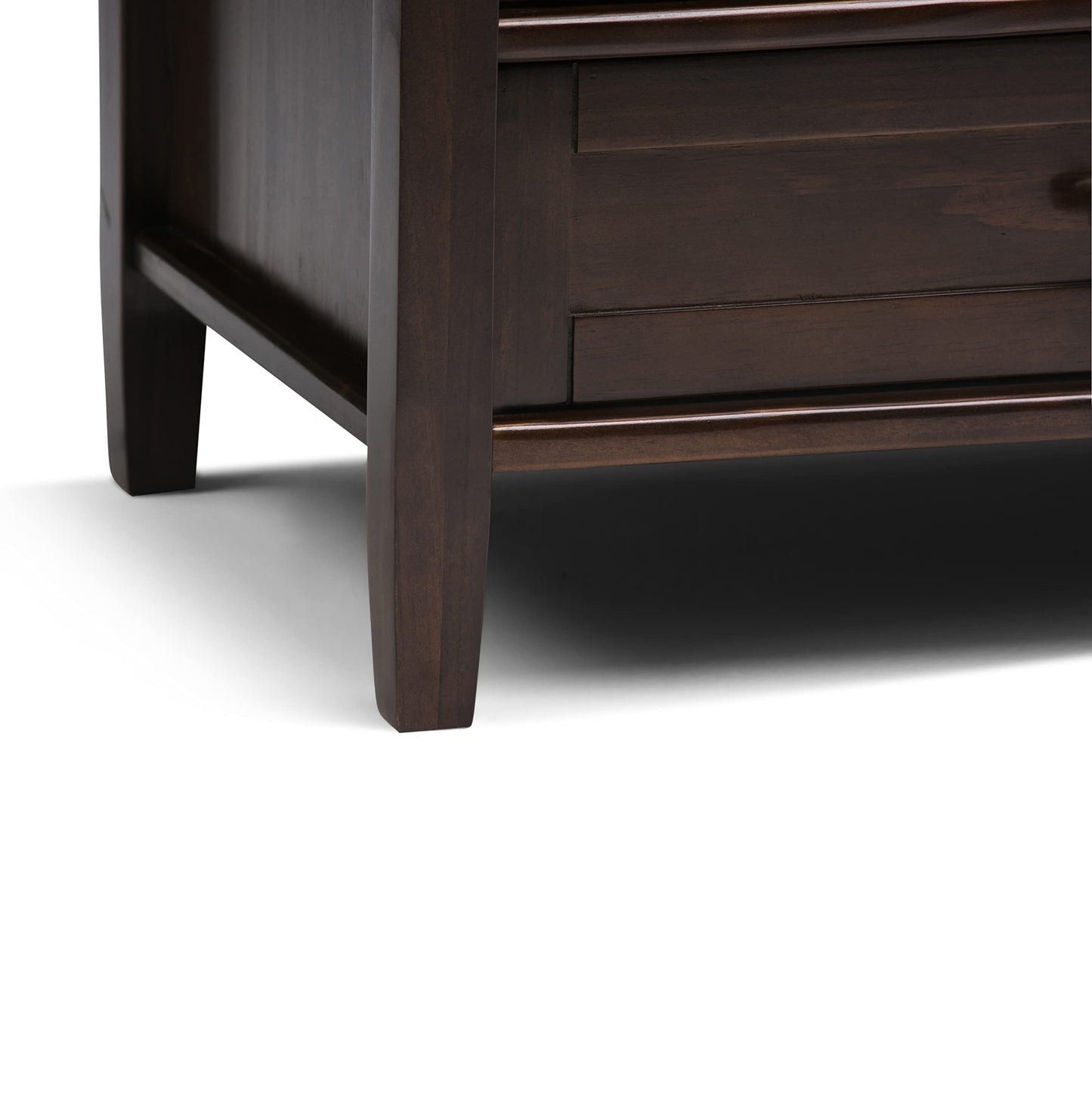 SIMPLIHOME Warm Shaker TV Stand - 47 inch Wide Solid Wood Media Console in Tobacco Brown, Transitional Entertainment Center for TVs up to 50 Inches with 2 Cabinets, 2 Drawers, and Cord Management
