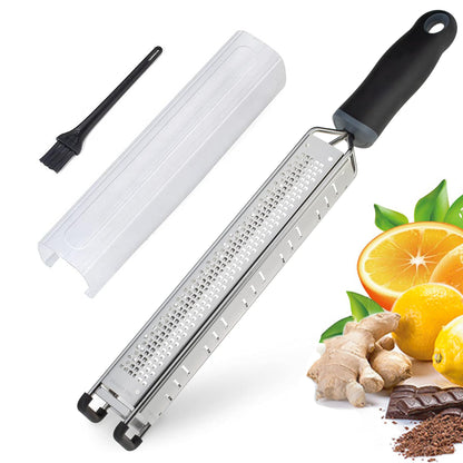 3 in 1 Cheese Grater Zester Citrus Lemon 304 Stainless Steel Zester Versatile Sharp Tool for Parmesan Cheese Ginger Garlic Nutmeg Chocolate Vegetables Fruits 15''