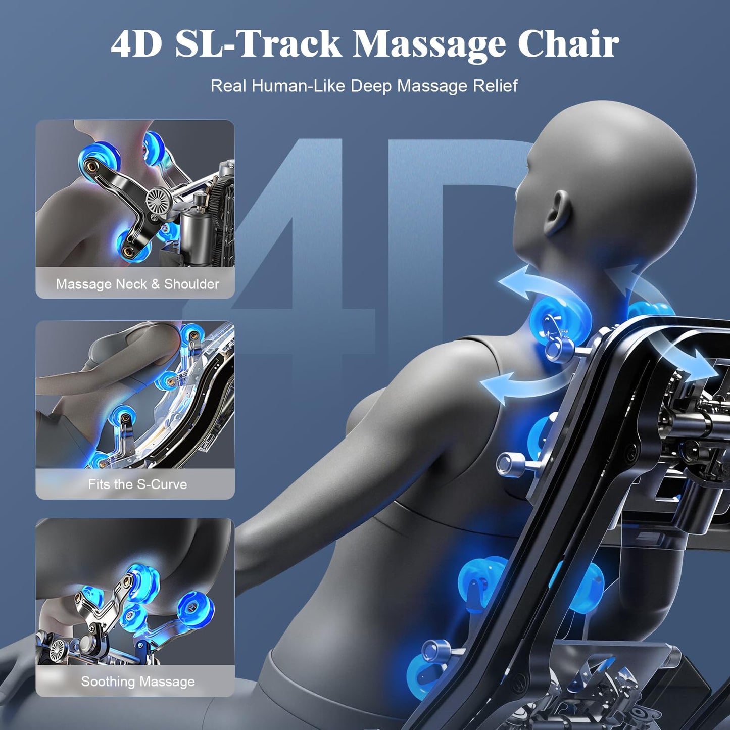 YONISEE 4D Massage Chair Full Body, 2026 Zero Gravity SL-Track Shiatsu Massage Recliner with Body Scan, AI Control, Heating, Airbags, Foot Rollers, Bluetooth Speaker, Led Light for Home and Office
