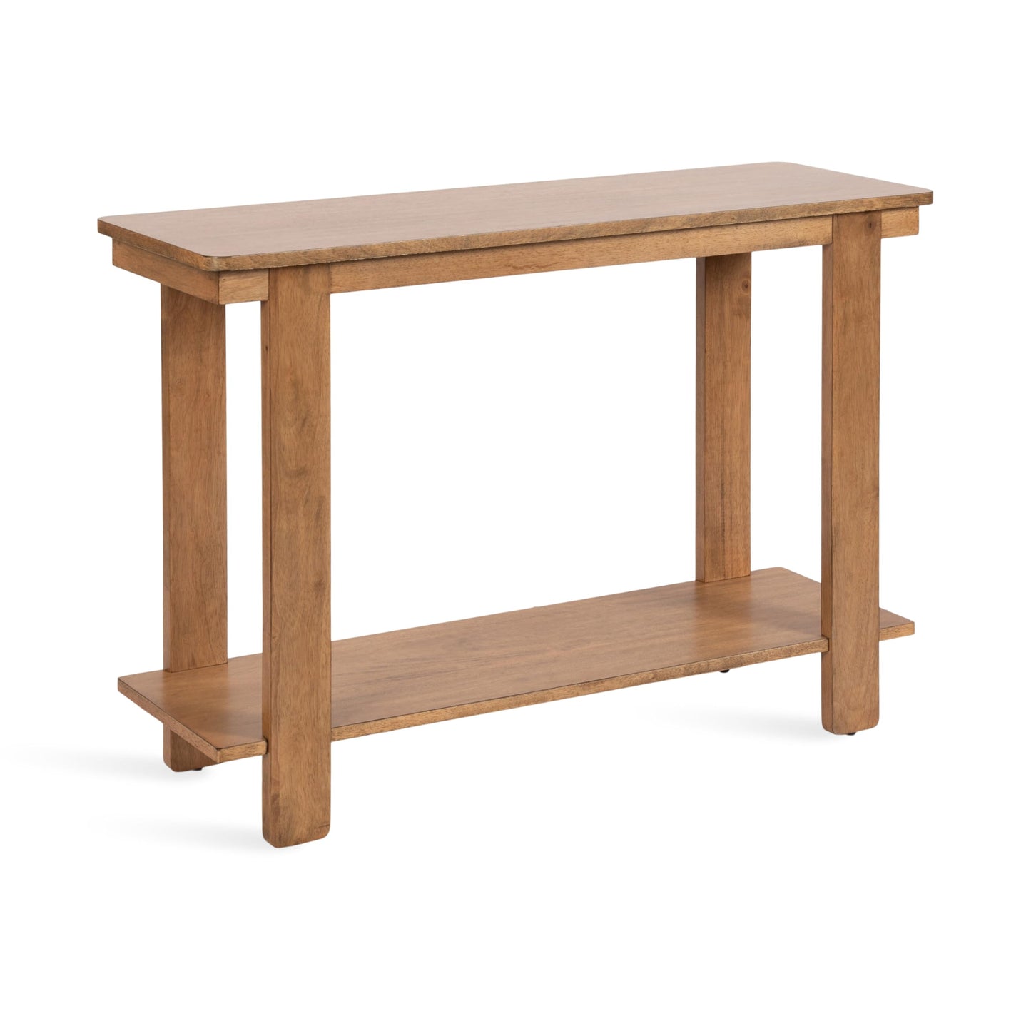 Kate and Laurel Foxford Tiered Rectangle Console Table, 42 x 14 x 30, Natural Brown, Transitional Two-Tier Wood Entryway Table with Storage for Use as Living Room Behind Couch Table