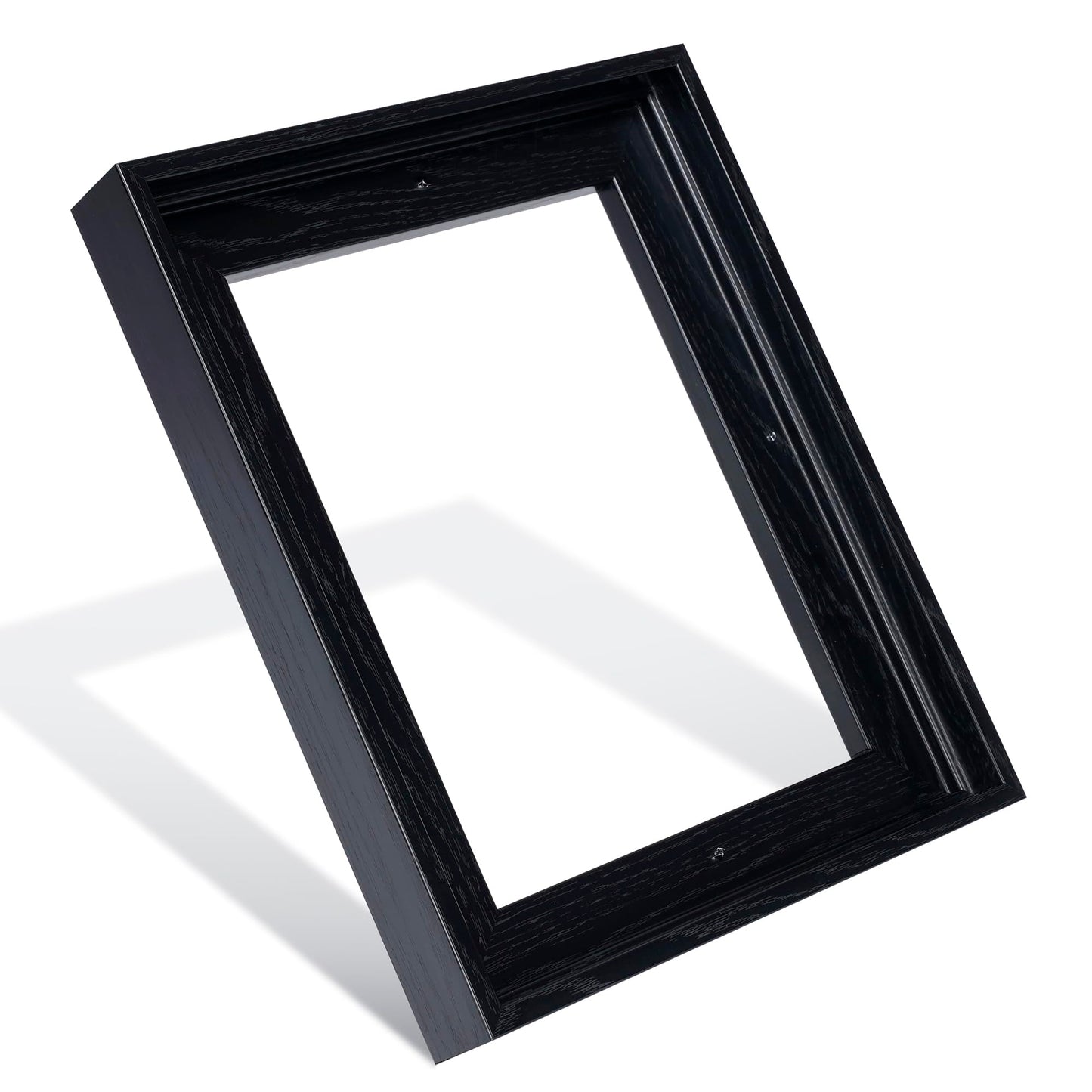 HUACANVAS 8x10 Canvas Floater Frame for Oil Paintings, 2 Pack Canvas Frames with 0.6"-0.9" Deep for Art Print, Picture Floating Frames,Float Frame for Wall Decor (Black,8"x10")
