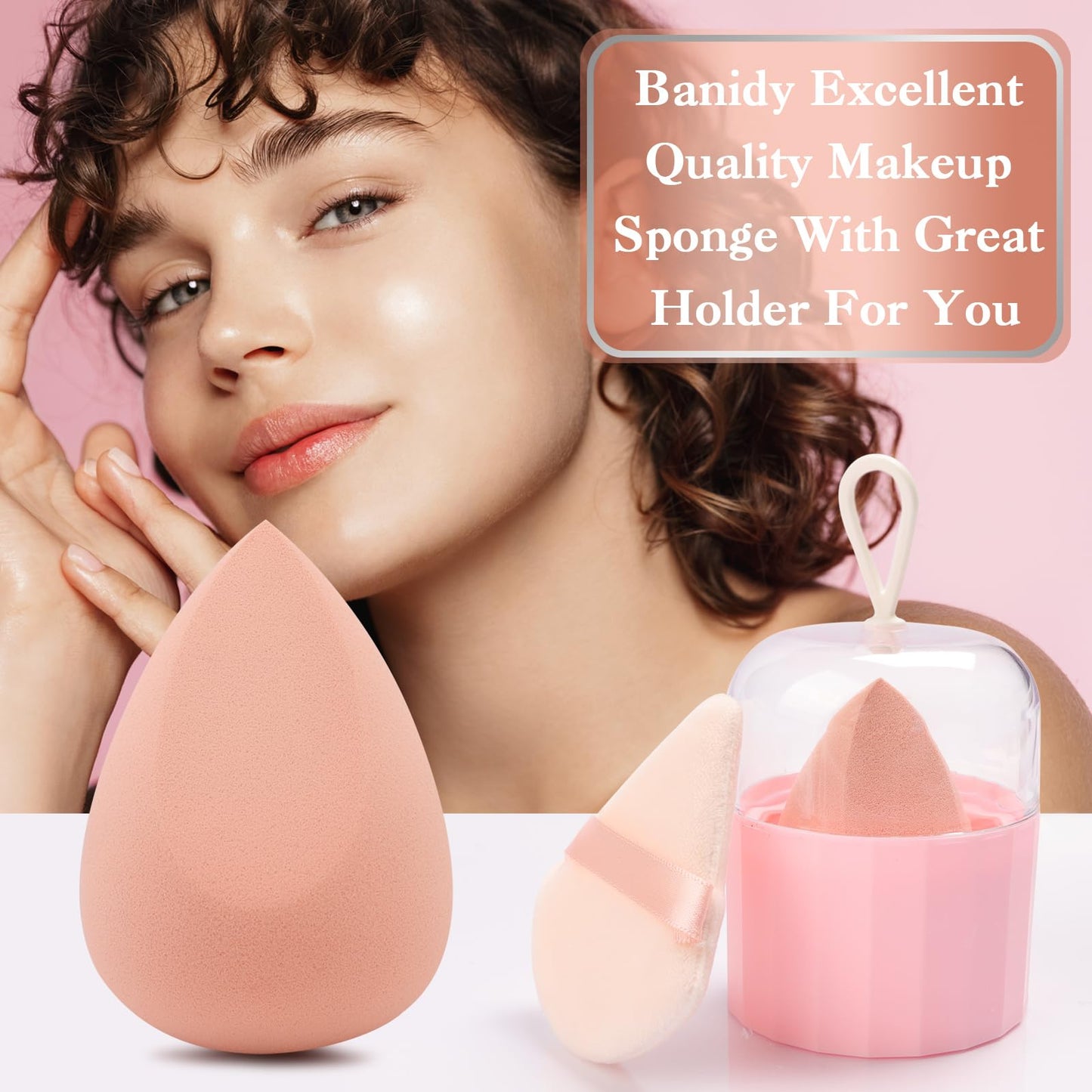 Professional Toiletry Sponges Set,Latex Free Flawless Soft Face Sponge with Holder,Beauty Blender Cosmetic Applicator for Powder,Liquid,Facial Makeup Tools