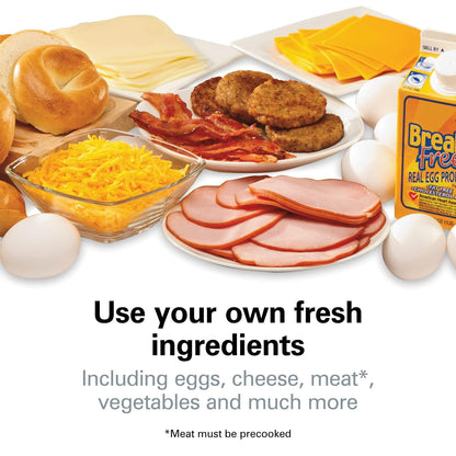 Hamilton Beach Breakfast Sandwich Maker with Egg Cooker Ring, Customize Ingredients, Perfect for English Muffins, Croissants, Mini Waffles, Perfect White Elephant Gifts, Coral (25483)