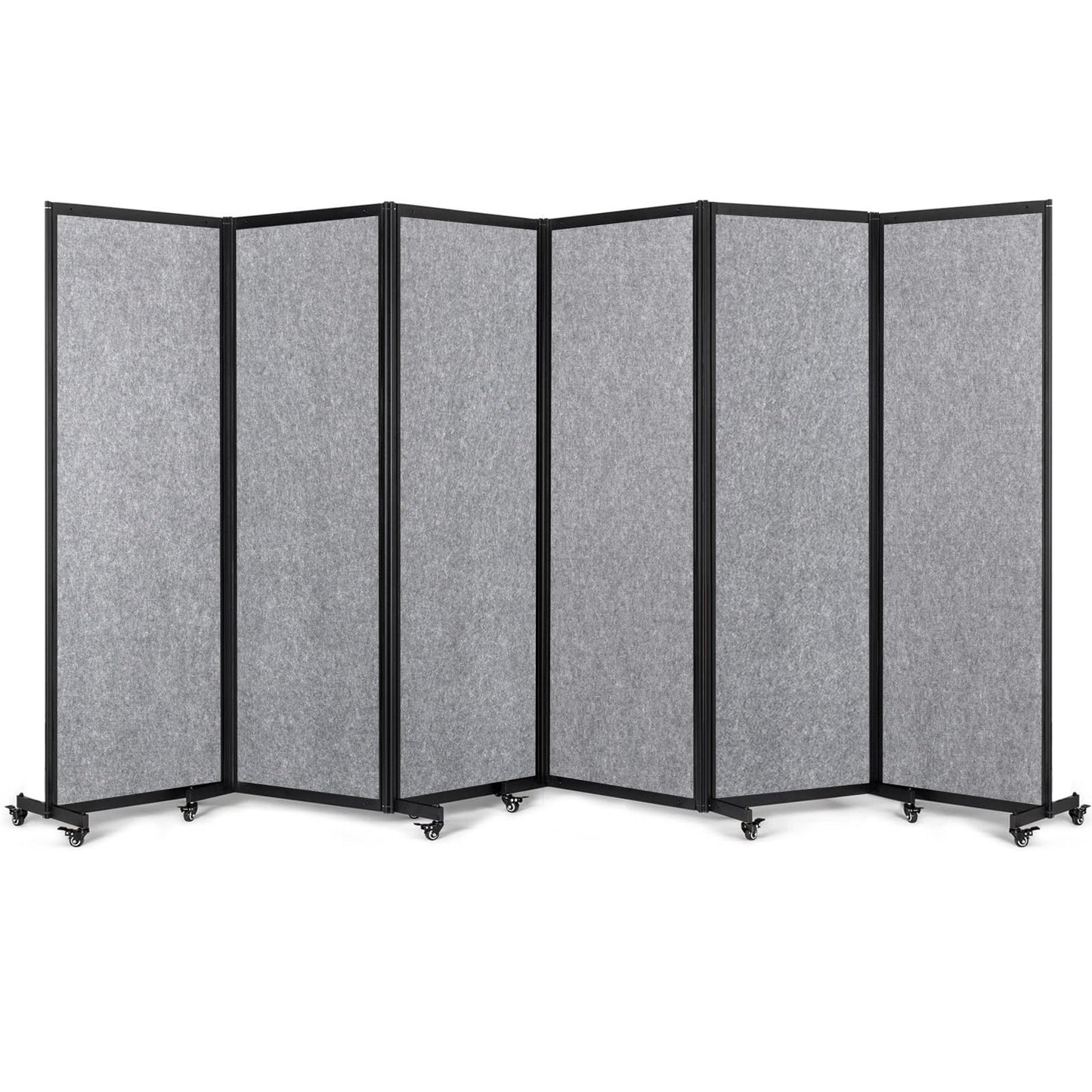 Strongbird Room Partition,Office Divider,Portable Commercial Screen Dividers,Privacy Partition Separator,Classroom School Dividers,12'7"L* 6'7"H,6 Panel,Light Grey