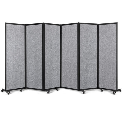 Strongbird Room Partition,Office Divider,Portable Commercial Screen Dividers,Privacy Partition Separator,Classroom School Dividers,12'7"L* 6'7"H,6 Panel,Light Grey