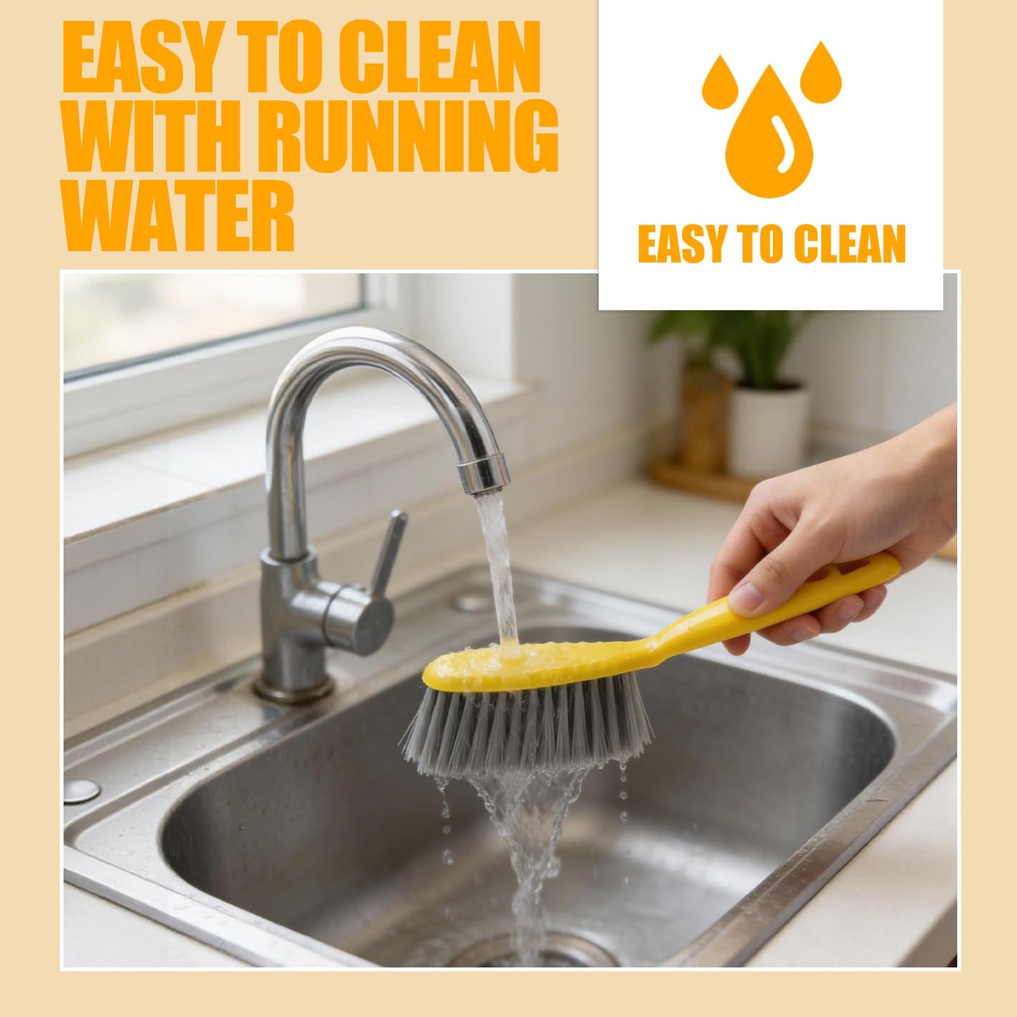 5-Piece Mini Desktop Cleaning Kit - Dust Pan Set with Wire Brush, Duster & Scouring Pad - Yellow Household Tools for Desk, Keyboard & Small Spaces