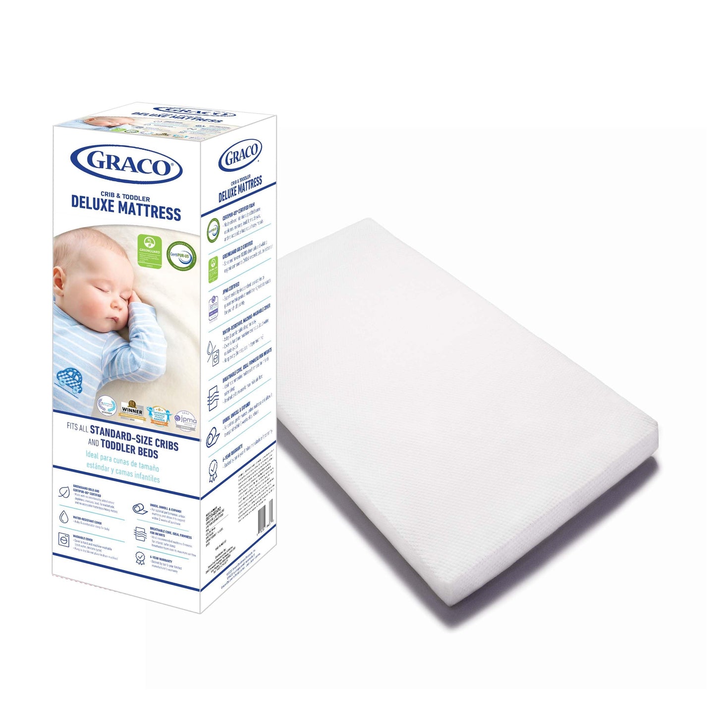 Graco Remi 4-in-1 Convertible Crib & Changer (Gray) - with Graco Premium Foam Crib & Toddler Mattress