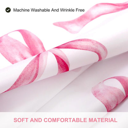 MUGINYU Girls Pink Bow Shower Curtain with Scalloped for Preppy Bathroom Decor,Cute Ruffle Girly Shower Curtains,Coquettecute Chic Aesthetic Shower Curtain Set with Hooks 72x72 Inch