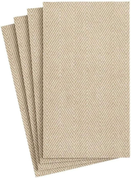 12 Towel,9760GG Caspari Paper Guest Towels Jute Linen, Per Box,Tan,Guest