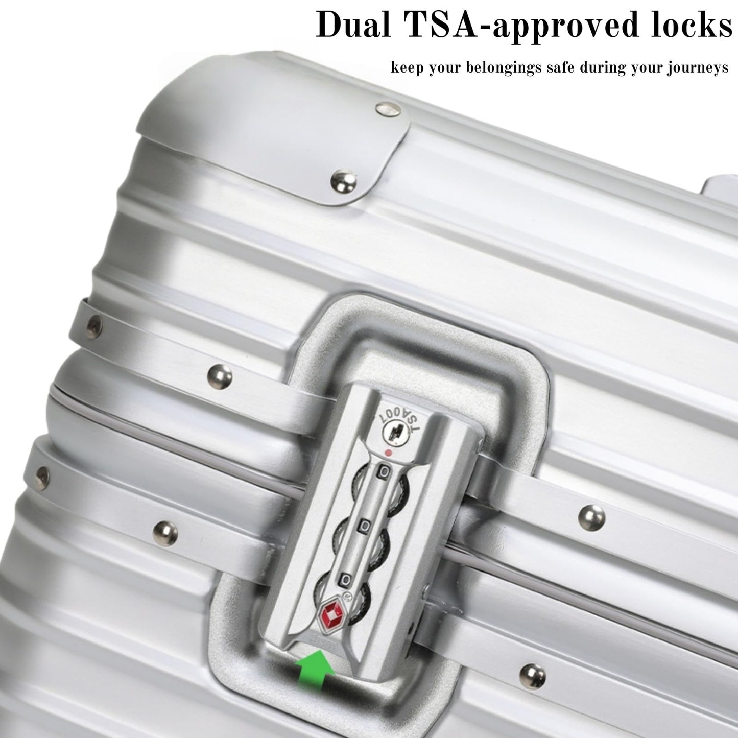 Perle Path Full Aluminum Camera Carry-On Luggage DSLR Shockproof TSA lock Photography Gear Case with Removable Dividers & 360° detachable Wheels Luggage Rolling camera bag Camera storage case (silver)