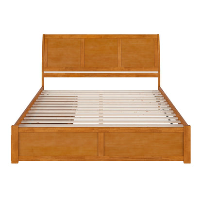 AFI, Portland King Platform Bed with Footboard & Storage Drawers, Light Toffee
