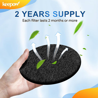 KEEPOW 10 Pack 6.75" Compost Bin Filter Replacement, Charcoal Filters for Kitchen Compost Bin