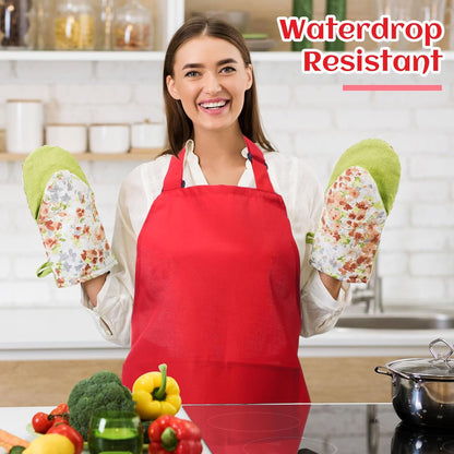 24 Pack 2 JaGely Adjustable Bib Apron with Pockets Black Aprons Bulk for Server Adult Women Kitchen Apron Water Oil