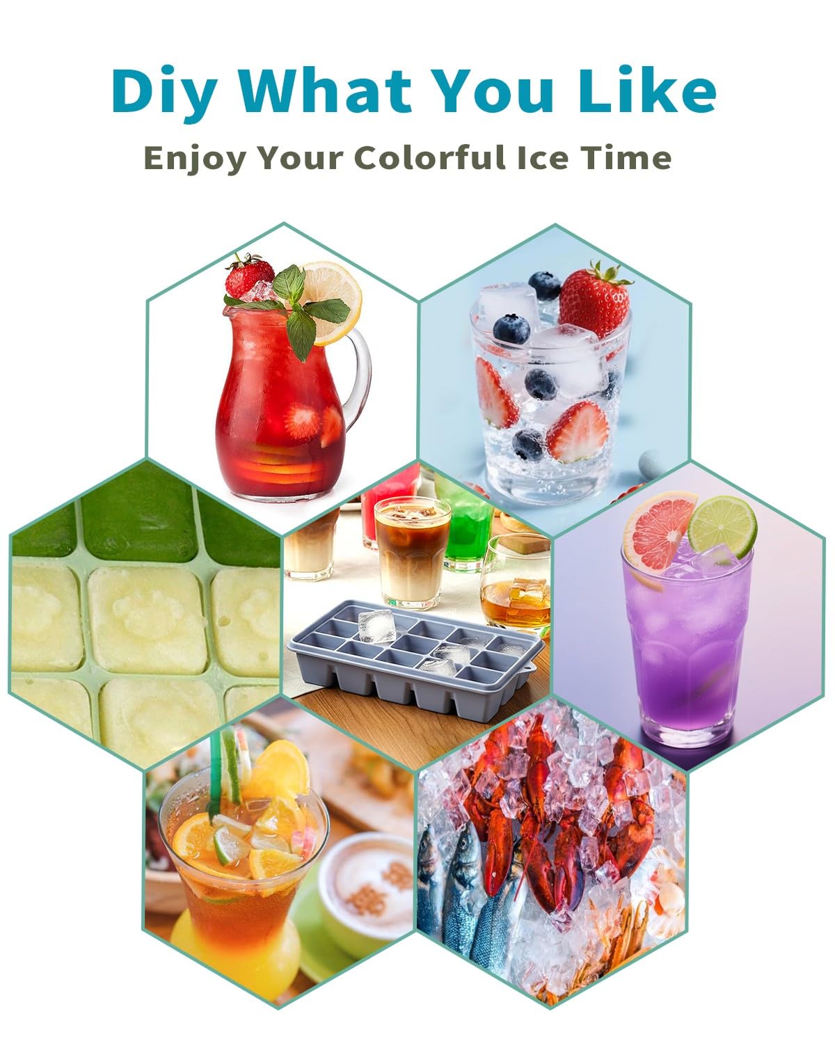 ARTLEO Silicone Ice Cube Tray with Lid and Bin, Easy Release Silicone Ice Cube Trays and Ice container for Freezer with No-Spill Lid, Nice Ice Trays for Coffee,Cocktail, Whiskey.2 Pack