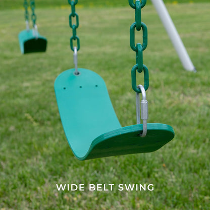 Backyard Discovery Big Brutus Galvanized Steel Swing Set Kit with Classic A-Frame, Two Belt Swings, One Trapeze Bar, Easy Assembly, Heavy-Duty Powder-Coated Steel, Weather-Resistant, Outdoor Playset