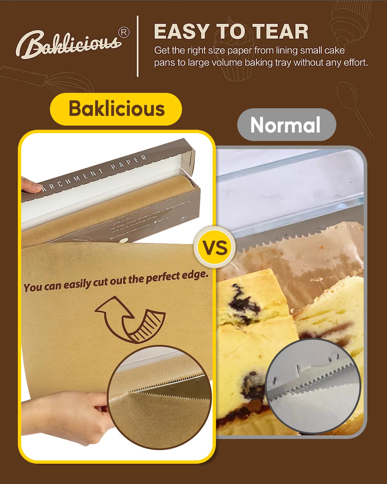 Unbleached Parchment Paper Roll for Baking, 2 Pack of 13 In X 242 Ft, Non-stick Baking Paper, Food Grade Cooking Papers For Bread, Cookies, Heat Press, Pans, Oven, Air Fry