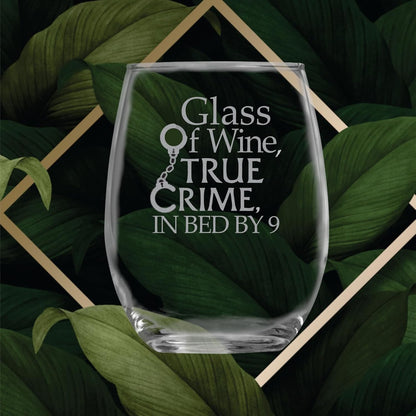 Funny Birthday Wine Glass Gift, 15 oz Glass of Wine, True Crime Theme for Detective Fans, High Quality Women's Gifts