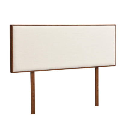 Merax King Size Bamboo Upholstered Adjustable Headboard with 3 Height, Easy Assembly, Brown+Beige