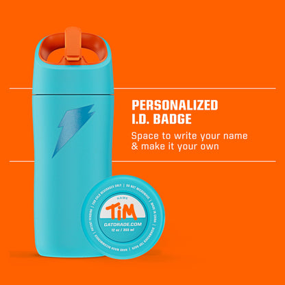 Gatorade Kids' Rookie Metal Water Bottle, 12oz, Stainless Steel Bottle, Double-Wall Insulation, Vacuum Insulated, Thermo Mug