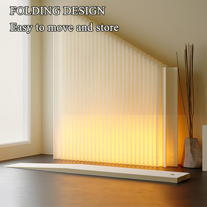 Portable Paper Room Divider, Retractable Partition Wall with LED Lights for Office, Studio, Dorm & Retail Spaces - Versatile Organ Paper Wall Screen