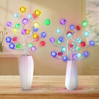 16 Valentine's Day Gift Rose Tree Lamp Color-Changing, Table Tree Light with Remote, Girls Gift for Mom Flower Lamp