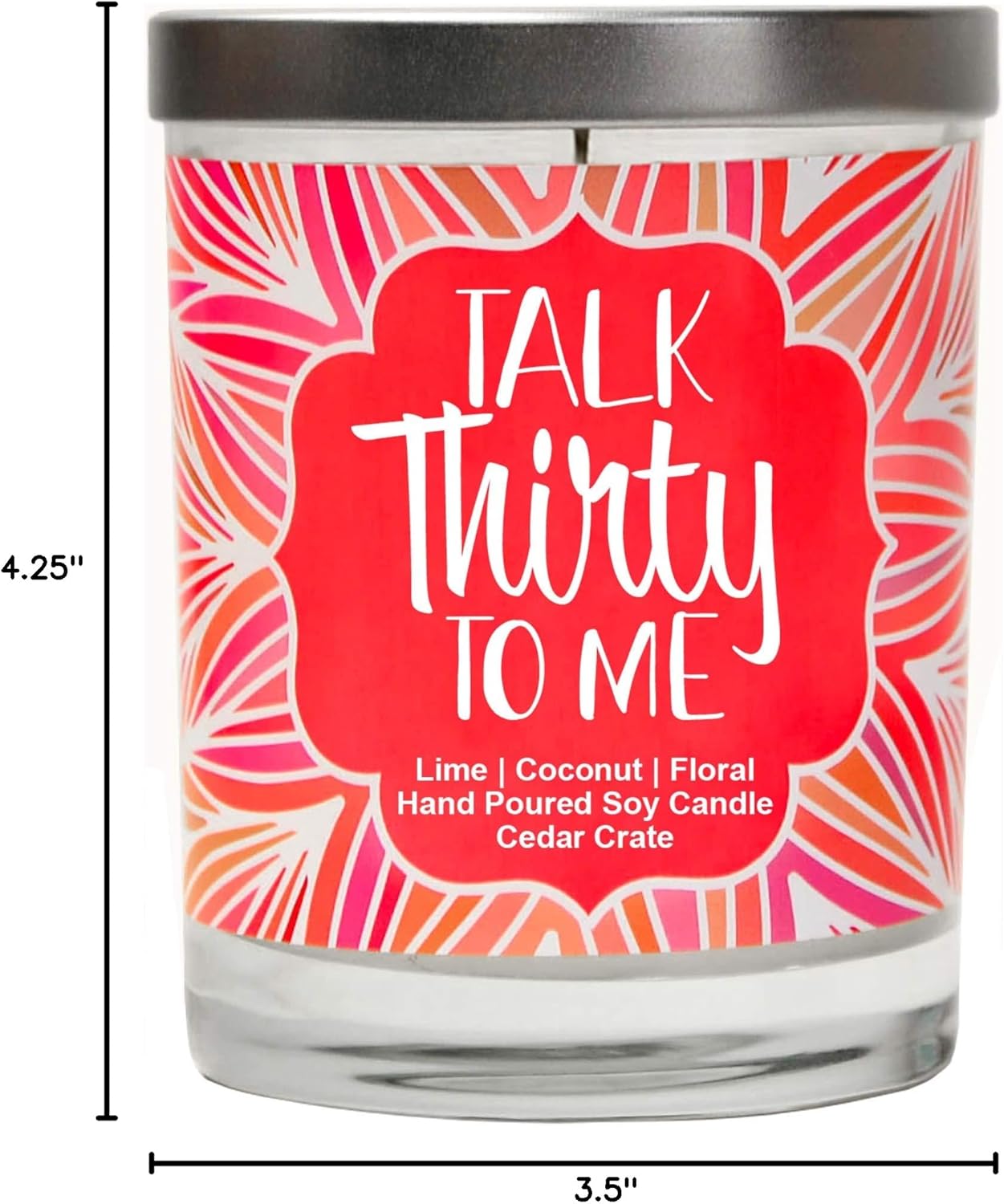 30th Birthday Candles for Her, Talk Thirty to Me, Gifts for Women, 100% Soy Wax, Made in USA, Sister Bestie