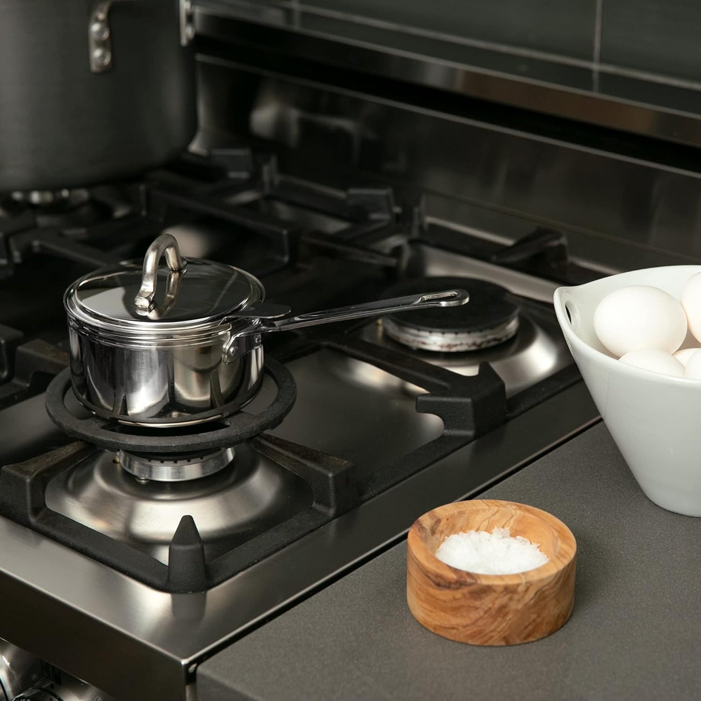 RSVP International Endurance Single Egg Poacher Set - Perfectly Poached Eggs with Stainless Steel Pan, Dishwasher Safe