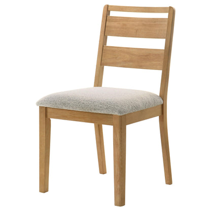 Coaster Home Furnishings - Duncan - Wood - Dining Side Chairs with Ladder Back Design, Cushioned Seat, Tapered Legs and Rounded Edges - Dining Room - Set of 2 - Washed Oak - 193652