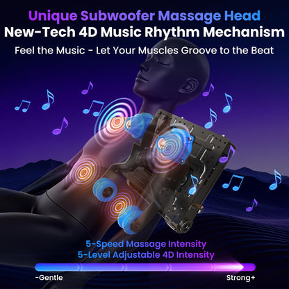 KTENTITO 4D Music Rhythm Massage Chair Full Body, 2026 Unique Sonic Resonance Zero Gravity SL-Track Shiatsu Recliner with Knee Heating Blanket AI Voice Bluetooth Foot Roller Body Scan Airbags G9 Black