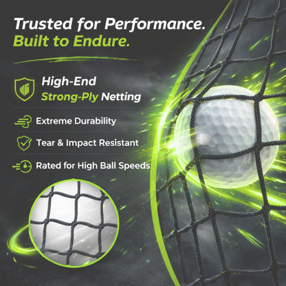 GOLF PAPi Mobile Golf Simulator Net – 10ft Compact Practice Net with Steel Frame & Impact Screen – Indoor & Outdoor Golf Training for Backyard, Garage & Home Sim Setup (Without Simulator Screen)