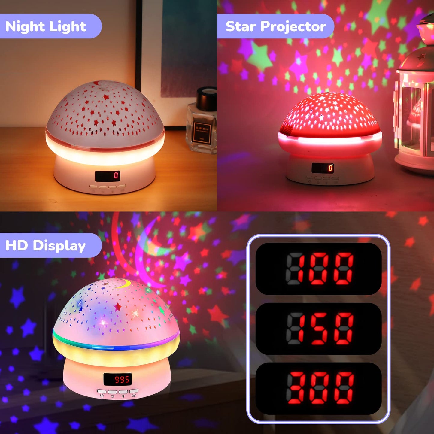 MINGKIDS Toys for 3-8 Year Old Girls Boys,Timer Rotation Star Night Light Projector Kids,16 Lights Moode, 2-9 Year Olds Kids Chritsmas Birthday Gifts for 4 5 6 Year Old,Girls Room Decor