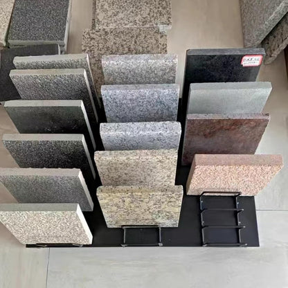 Floor tile sample rack,Heavy Duty Floor Tile Display Rack - Metal & Wooden Vertical Sample Holder, Perfect for Craft Shows, Oblique Insertion Design for Efficient Tile Storage