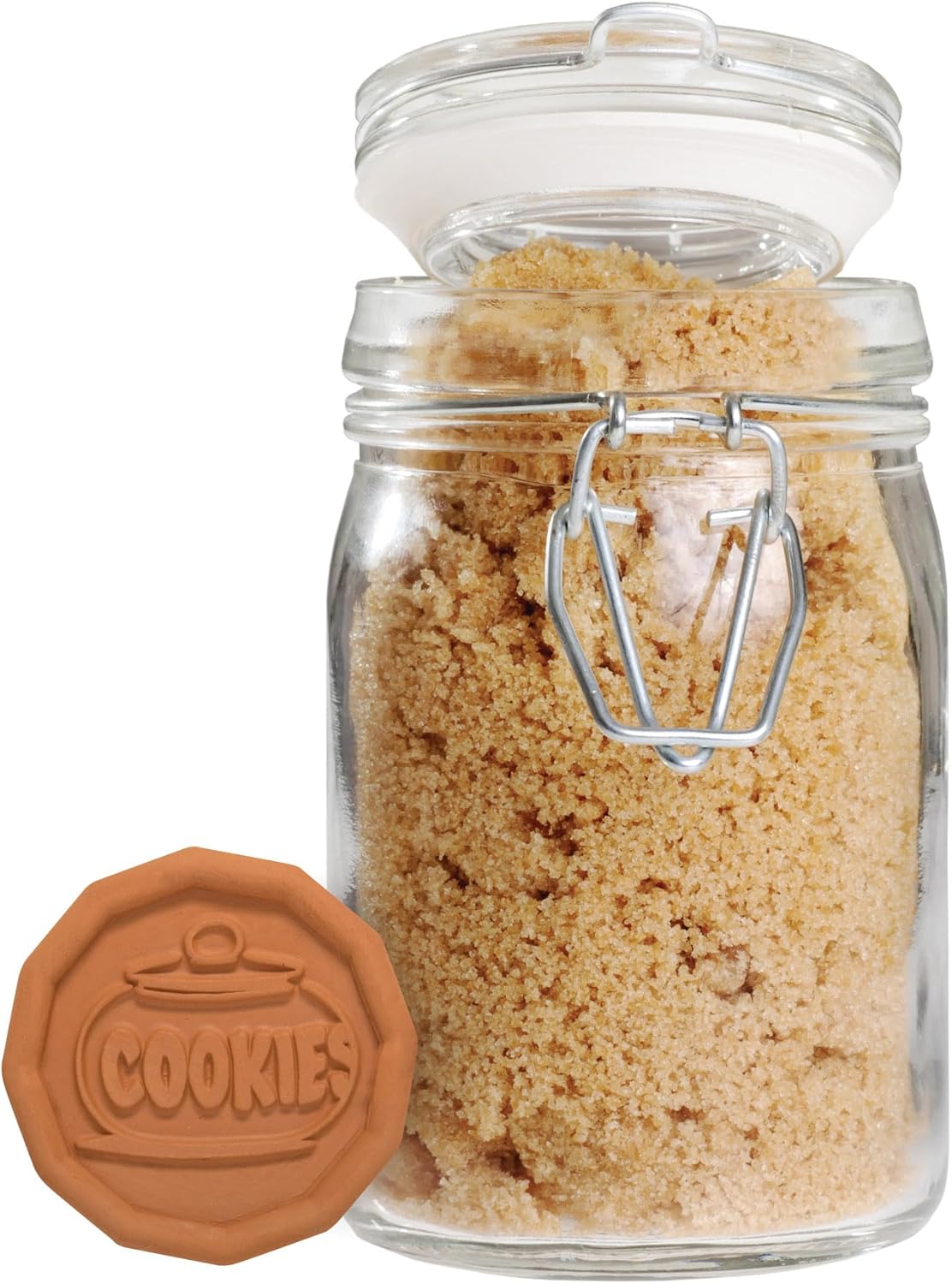 Mrs. Anderson’s Baking Brown Sugar Saver, Natural Terracotta Cookie Design, Keeps Brown Sugar Softer