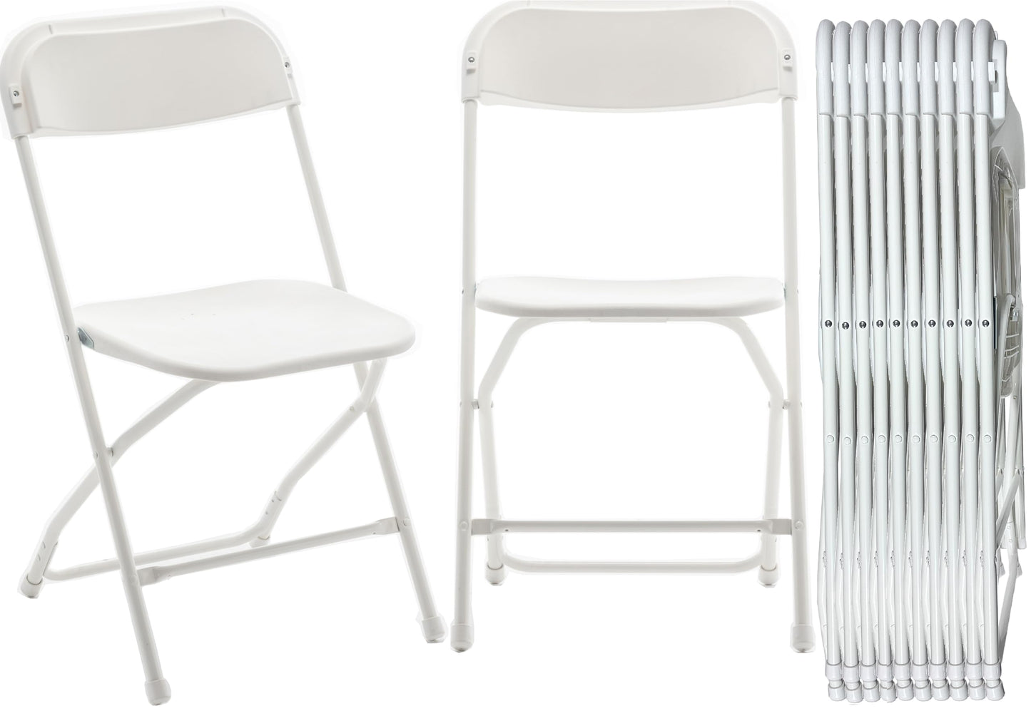 BTEXPERT Set of 20 Pack, Indoor Outdoor White Plastic Folding Chairs Stacking Steel Frame Commercial 650LB Weight Capacity Seating Home Garden Wedding Event Party Picnic Dining Church School Portable