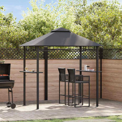 Xhnifbn Large Anthracite BBQ Gazebo Steel Frame Outdoor Patio Canopy Tent 94.5 x 59.1 x 100.4 in Rectangular Matte Grill Shade for Backyard Parties Poolside Gatherings
