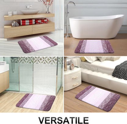 OLANLY Bathroom Rugs - Extra Soft Microfiber Mat with Rubber Backing | Quick Dry, Machine Washable, 34x21, Mauve