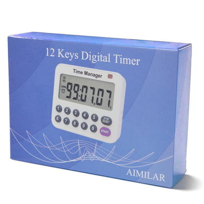 AIMILAR Magnetic Digital Kitchen Timer with Direct Numerical Keypad, Loud Alarm - 99Hr Countdown Count Up Timer for Cooking Baking Classroom, Batteries Included
