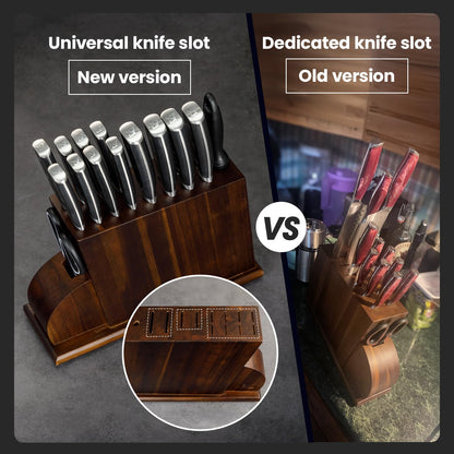 15 PC Magnetic Knife Sets for Kitchen with Block, Kitchen Knife Set Made of German High Carbon Stainless Steel Damascus Pattern as Gift for Couple, Wedding, Women or Mom with Gift Box