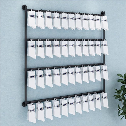 Sock Underwear Display Stand, Metals, Retail Showshelves, Lingerie Bra Rack Swimsuit Organizer Hanger, Commercial Clothing Store Shelf, 4 Tier, for Shorts, Hats(Black,80 * 100cm)