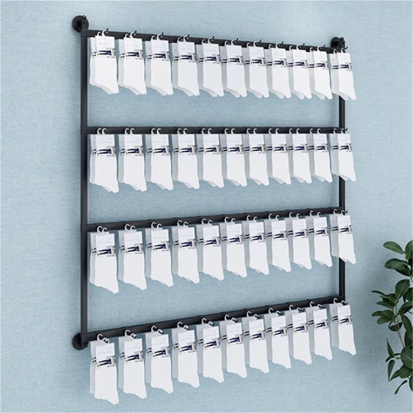 Sock Underwear Display Stand, Metals, Retail Showshelves, Lingerie Bra Rack Swimsuit Organizer Hanger, Commercial Clothing Store Shelf, 4 Tier, for Shorts, Hats(Black,80 * 100cm)