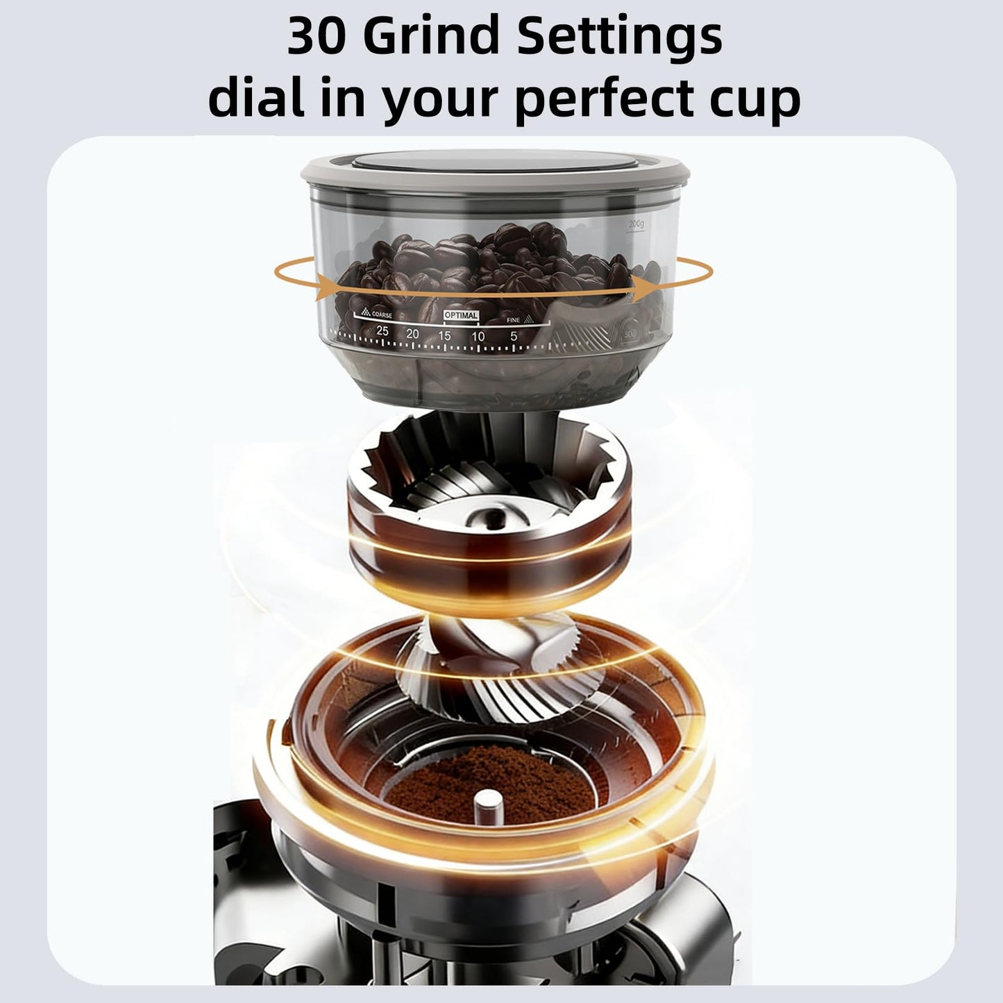 (2026 Upgrade) 15 Bar Espresso Machine with Built-in Anti-Clog Coffee Grinder, Expresso Coffee Machines with Milk Steam Wand/Frother/Tamping Tools,Espresso Maker with Grinder for Lattes-Almond