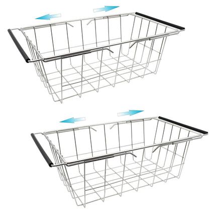 Orgneas Expandable Chest Freezer Basket, Stainless Steel Hanging Deep Freezer Organizer Bins Adjustable Handles (16.5" ~ 20") Wire Basket Storage Rack, Fits 5 Cu.FT and 7 Cu.Ft Chest Freezer